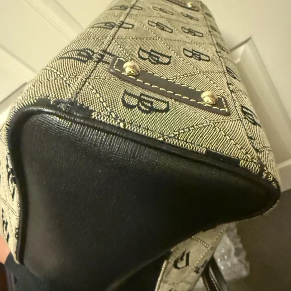 Dooney & Bourke Monogrammed Black and Tan Tote